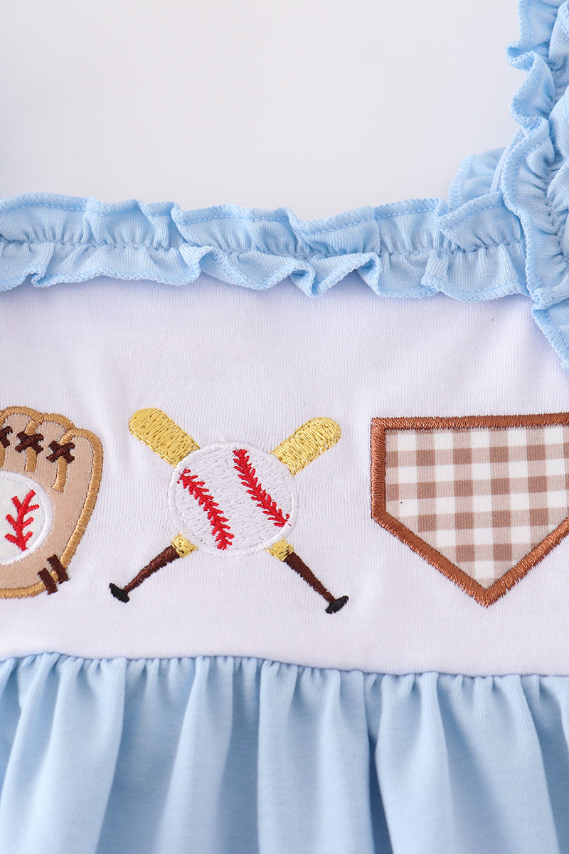 Blue Baseball Applique Set
