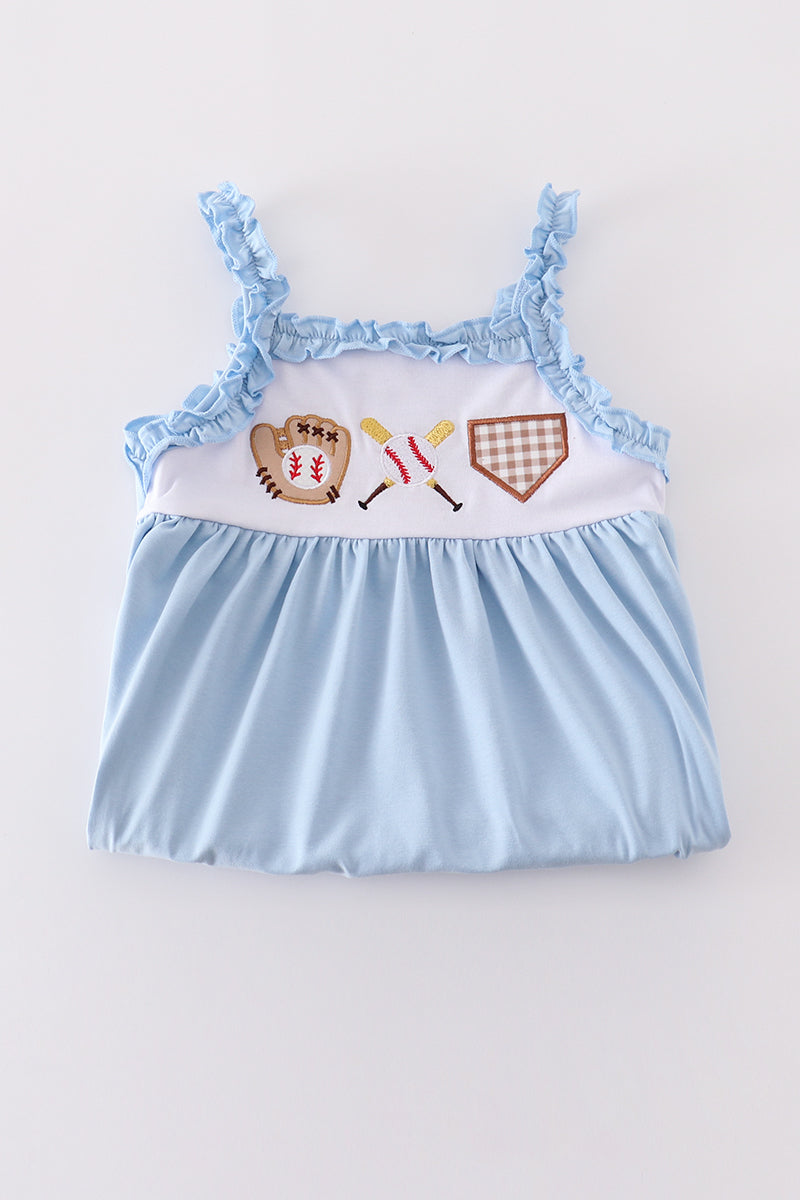 Blue Baseball Applique Set