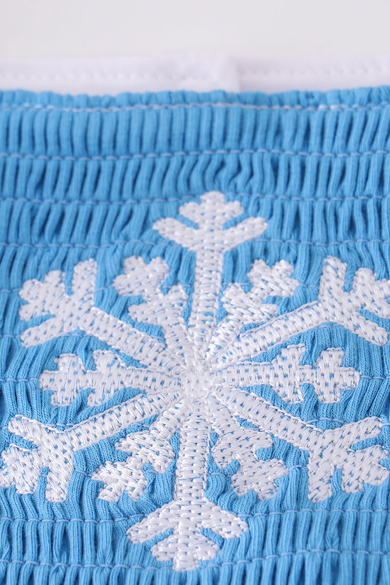 Blue Frozen Smocked Girl Set