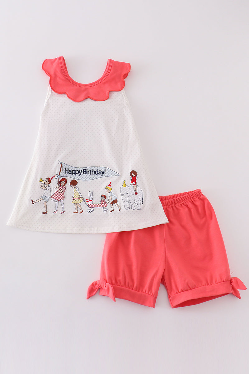 Happy Birthday Embroidery Girl Set