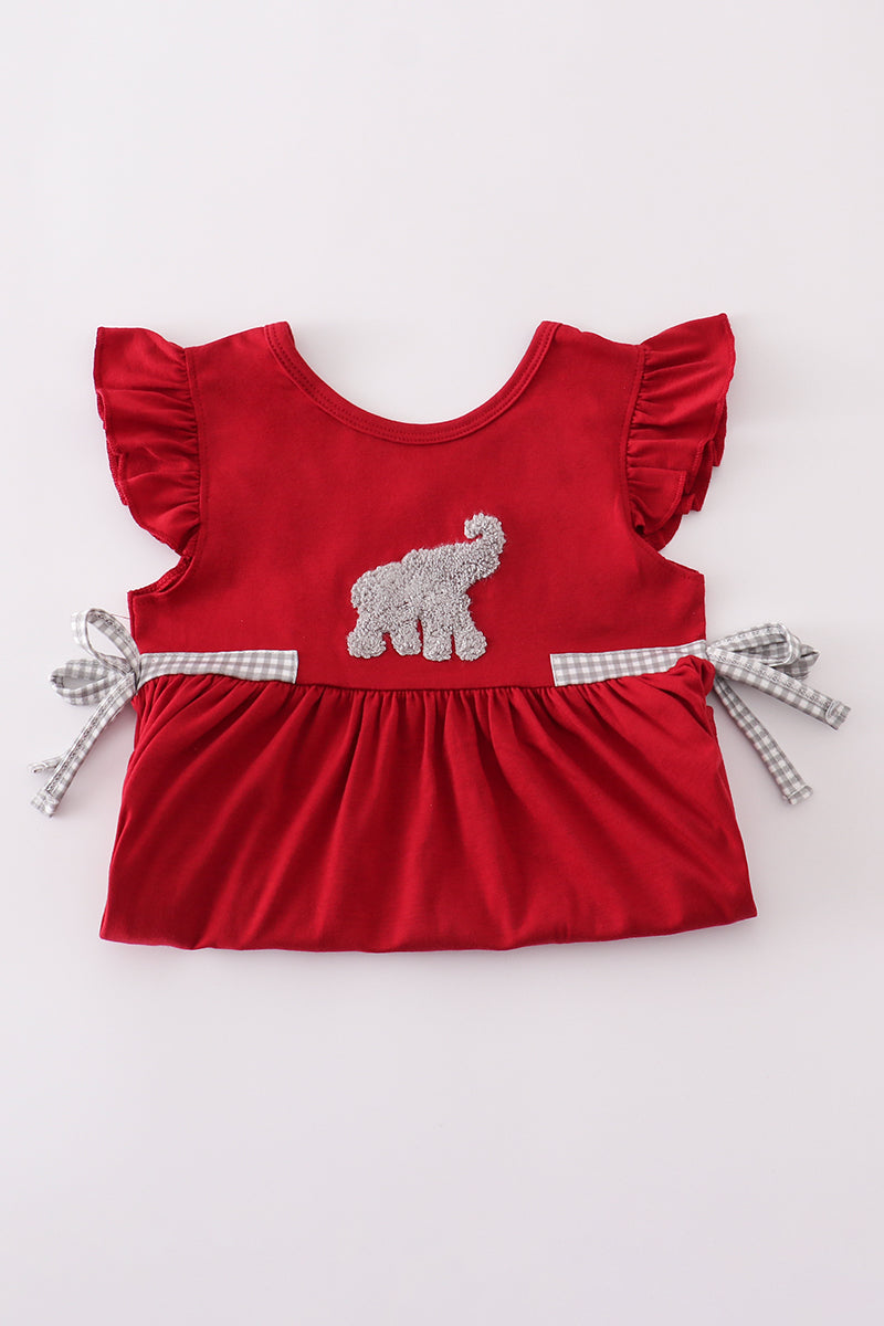 Alabama Elephant French Knot Ruffle Shorts Set
