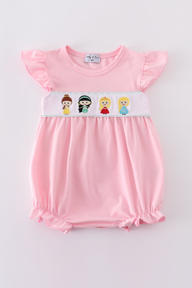 Pink Princess Embroidery Girl Bubble