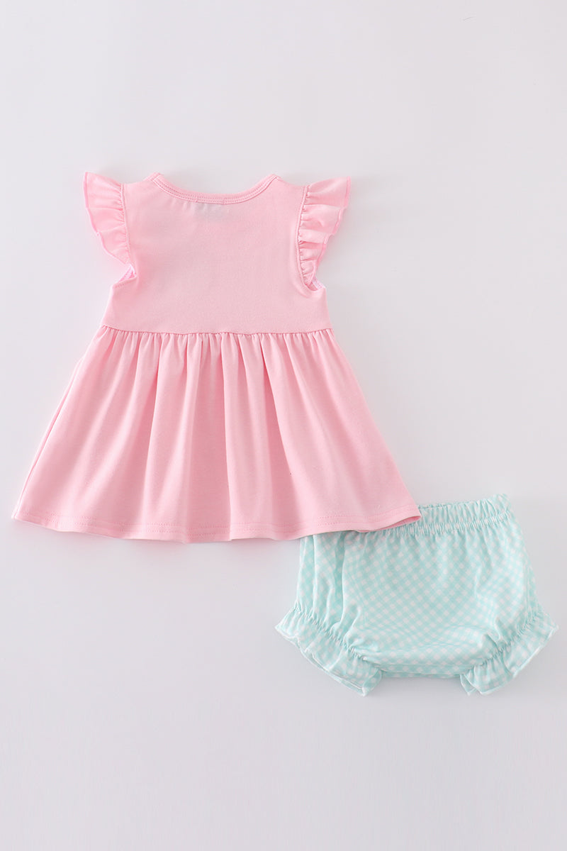 Pink Princess Embroidery Girl Dress