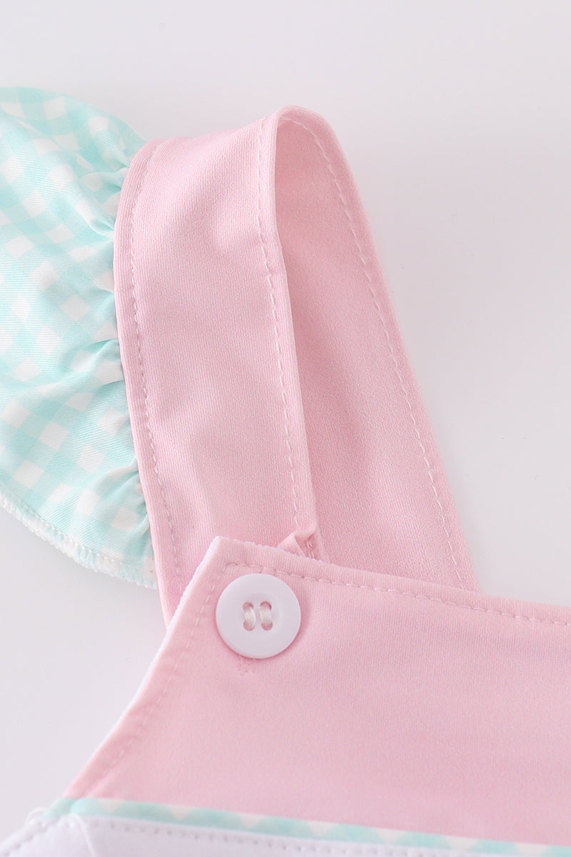 Pink Princess Embroidery Girl 2Pc Swimsuit
