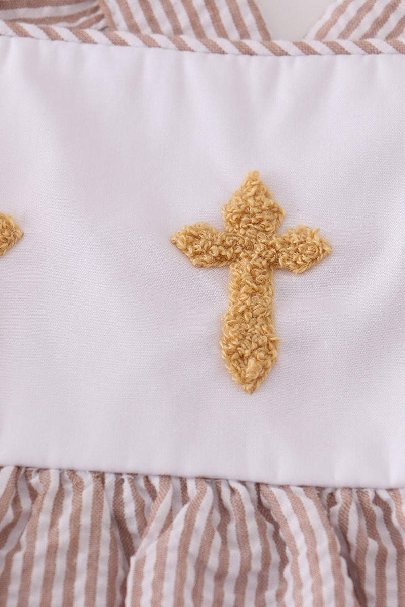 Premium Brown Cross Embroidery Set