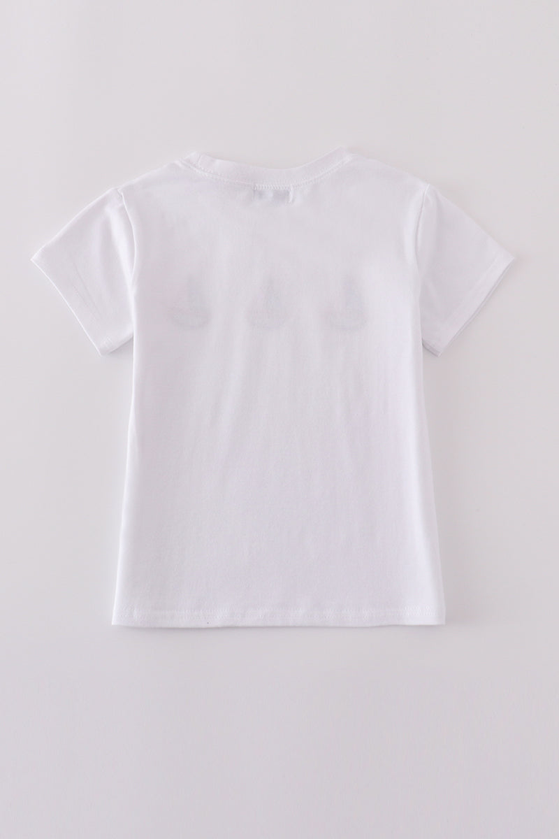Premium Blue Sailboat Embroidery Top