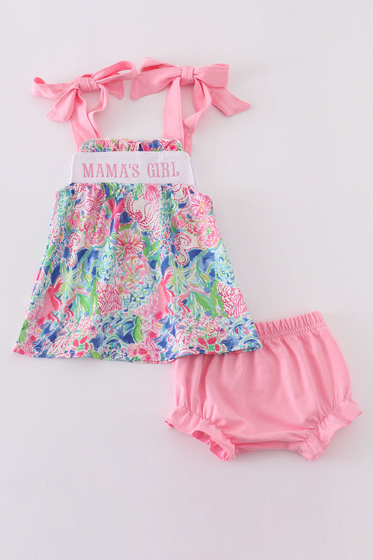 Blossom Love MAMA'S GIRL Embroidery Bloomer Set