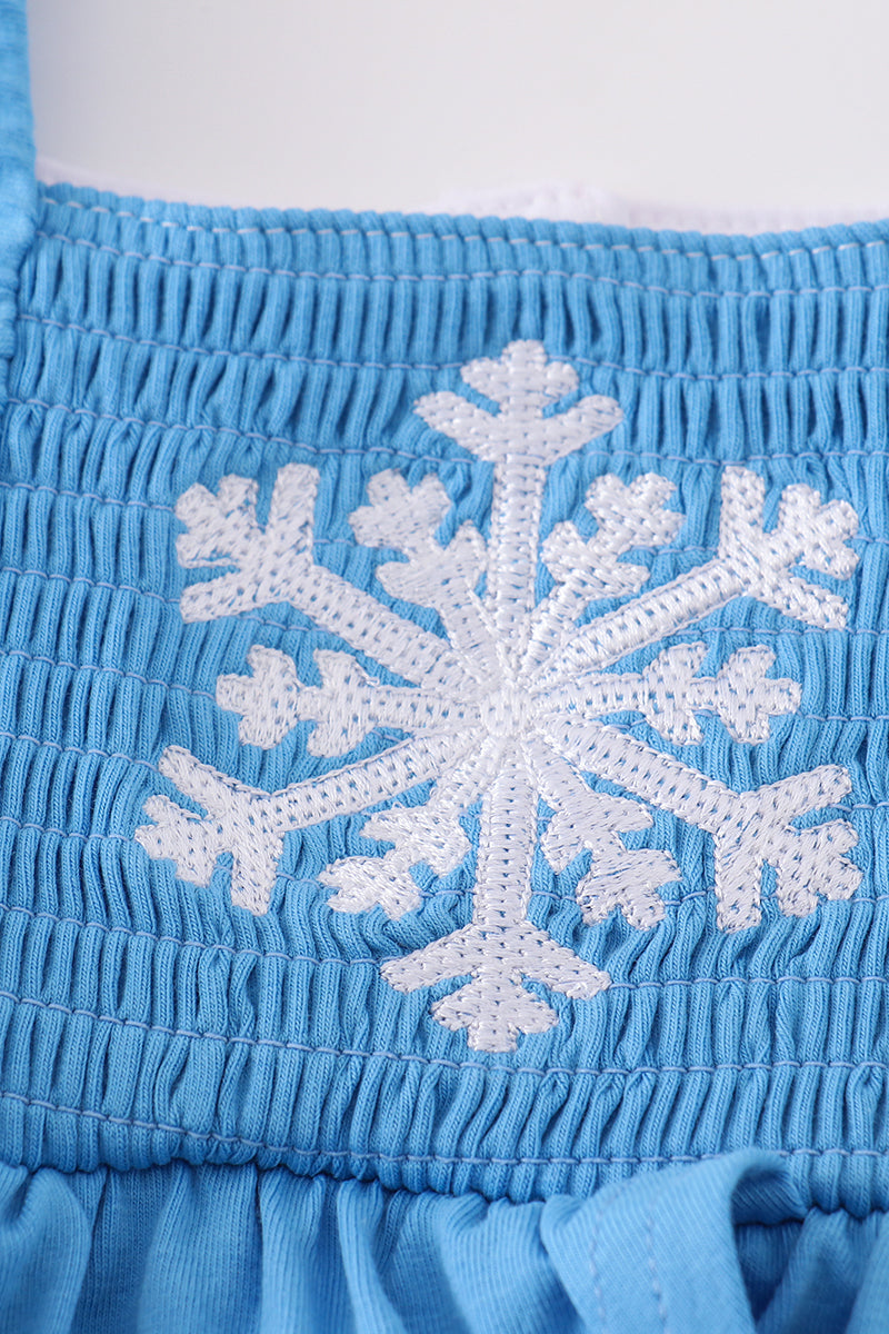 Blue Frozen Smocked Girl Bubble