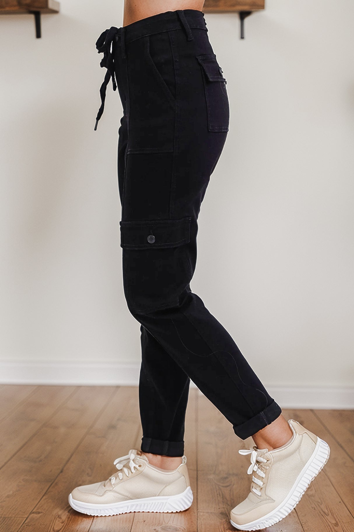 Got The Goods Judy Blue Cargo Cuffed Jogger - trendy, relaxed-fit boutique joggers, shipped directly from a USA-based supplier.