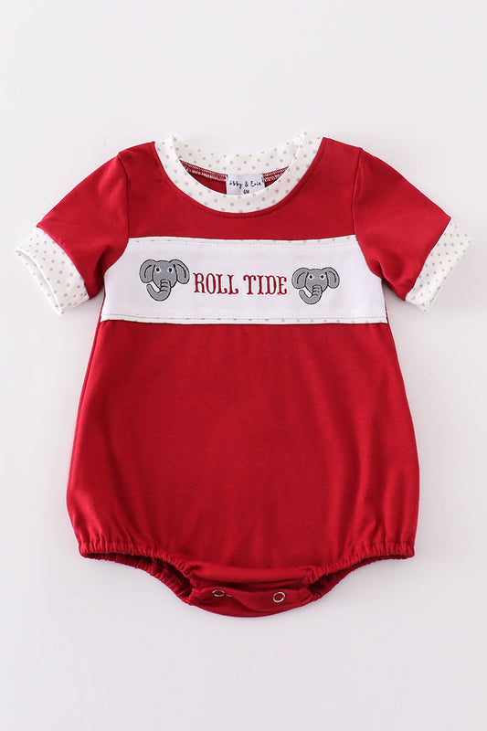 Maroon Roll Tide Embroidery Boy Bubble