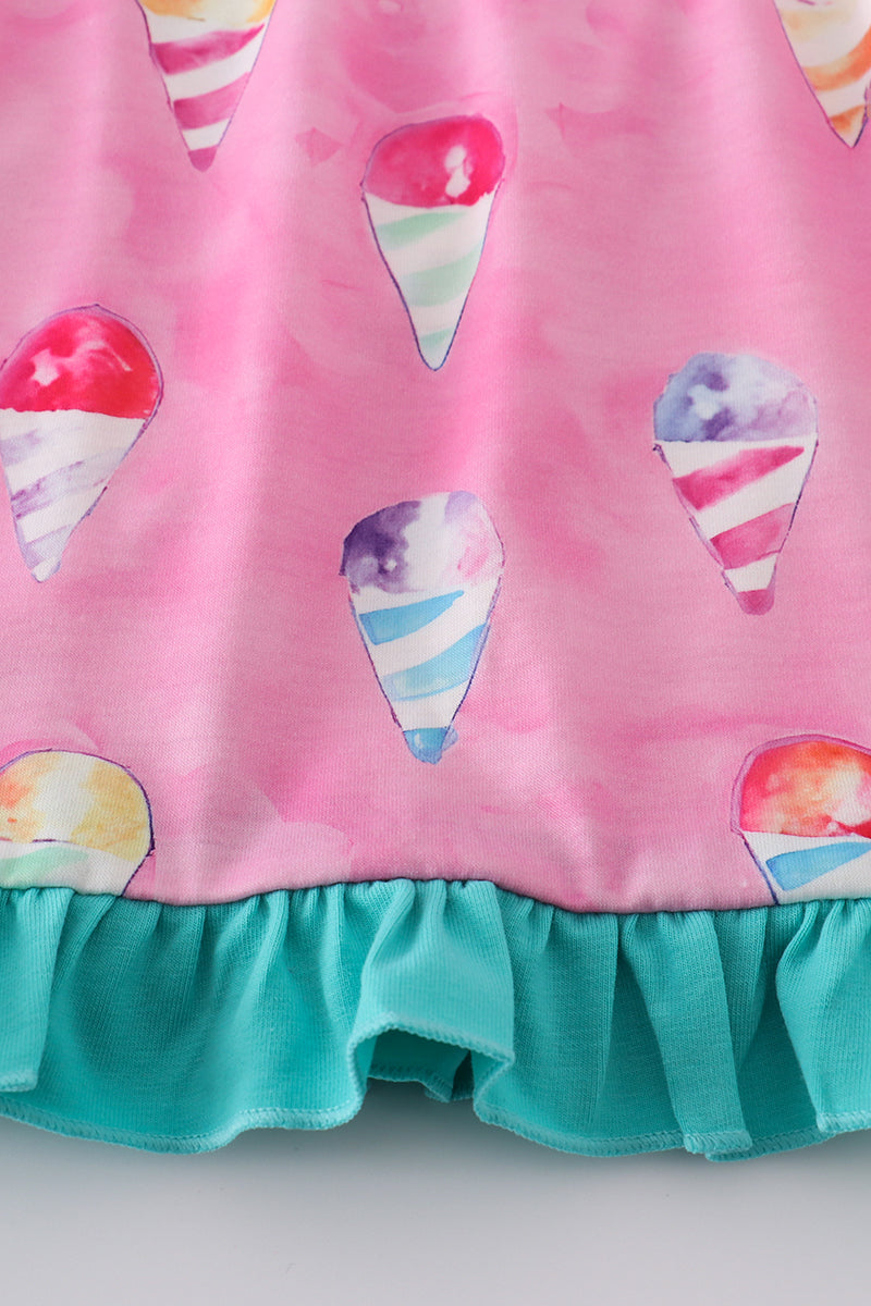Pink Ice Cream Print Bloomer Set