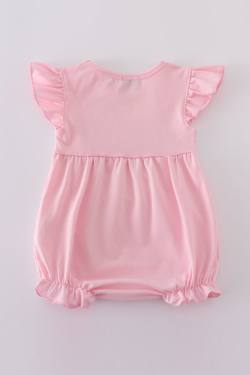 Pink Princess Embroidery Girl Bubble